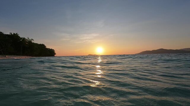 Sunrise View Over Tropical Ocean Waters