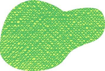 Fototapeta premium Fresh avocado with hatched thread line pattern fill vector isolated on transparent background