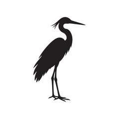 Fototapeta premium Simple heron silhouette vector flat illustration design. 