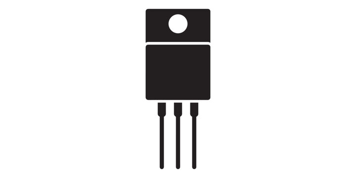 Transistor power component icon isolated on white background