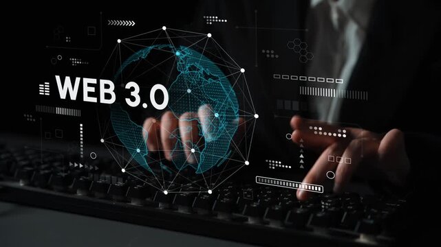 Futuristic Concept of Web 3.0 with Global Connectivity and Digital Interface in Modern Workspace for Technology and Innovation Themes. Entropy.