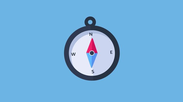 Modern flat design compass providing clear direction and navigation for travel and new ventures