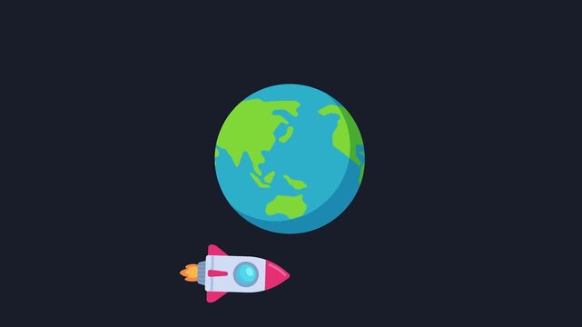 Vibrant planet Earth and a modern space rocket launching into the dark cosmos, symbolizing progress and future discovery