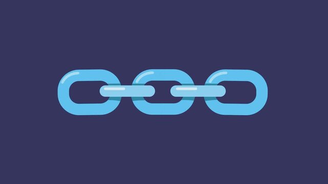 Abstract blue chain link broken in two, symbolizing crisis, vulnerability, or a severed connection.