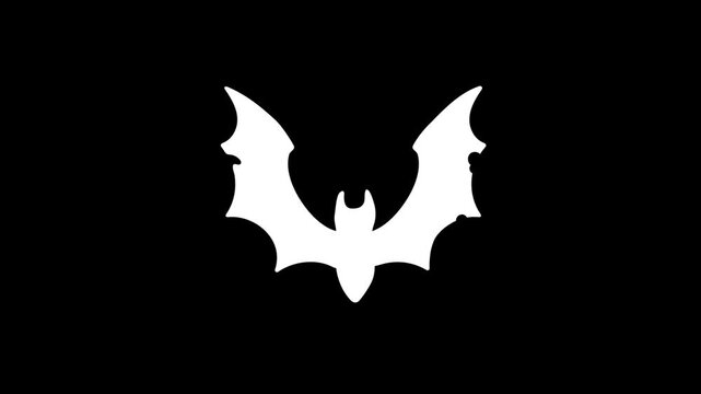 Mysterious black bat silhouette with vibrant glowing eyes on a dark purple background, perfect for Halloween