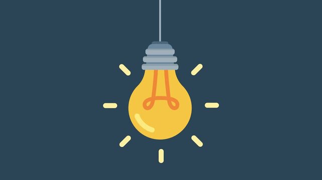 Minimalist unlit incandescent light bulb hanging on a wire, symbolizing potential thoughts and inspiration in darkness.