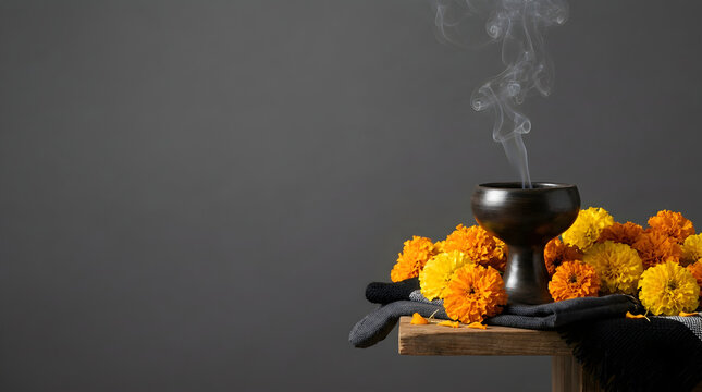 Incense Burner Emitting Copal Smoke