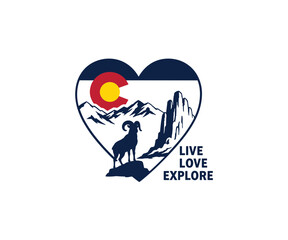 Fototapeta premium Live Love Explore Colorado SVG