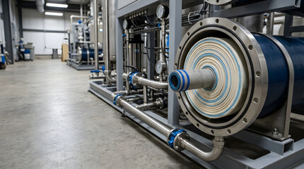 Obraz premium Membrane In Industrial Pressure Setting View