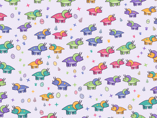 Cute Cartoon Dinosaurs Colorful Kids Pattern © iushakovsky