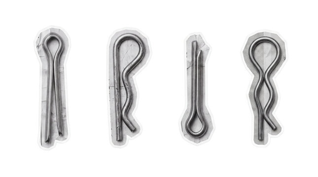 cotter pin , newspaper collage cutout set PNG