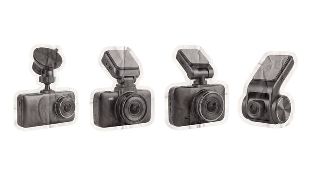 dash camera , newspaper collage cutout set PNG