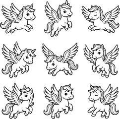 Obraz premium set of 9 horse baby