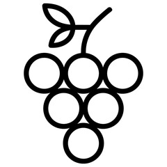 Obraz premium Bunch of grapes outline vector icon for wine themes