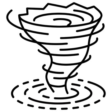 Tornado natural disaster outline icon vector design