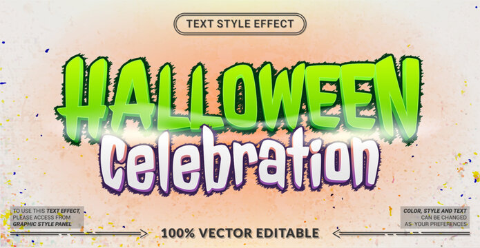 Halloween Celebration 3D editable text effect vector template with toxic green slime style for spooky party flyers, horror posters, and seasonal banners. Fully customizable graphic style.