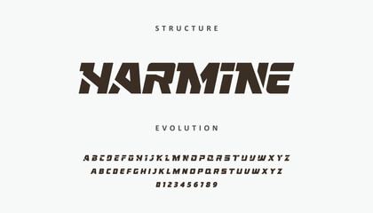 Creative modern urban alphabet font. Digital abstract moslem, futuristic, fashion, sport, minimal technology typography.  Simple numeric vector illustration © Hashir
