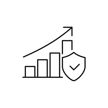 Strengthening icon upgrades with an upward arrow, denoting security hardening, patching, training and resilience building.
