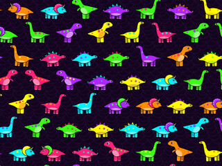 Cute Cartoon Dinosaurs Colorful Kids Pattern © iushakovsky