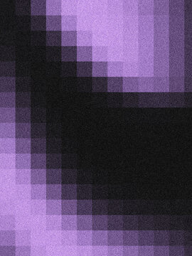 Modern purple and black pixel mosaic background with grain texture