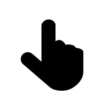 Minimalist black hand cursor click icon 