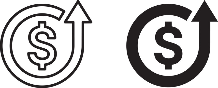 return on investment and cashback icons set vector illustration