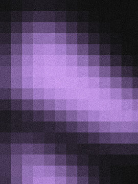 Digital pixel mosaic background in purple gradient with grainy textured finish