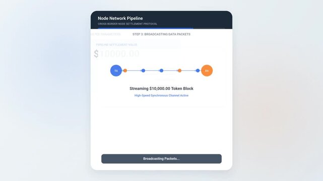 Blockchain Node Network Settlement Protocol Interface Animation