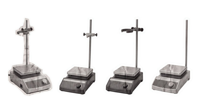 magnetic stirrer , newspaper collage cutout set PNG