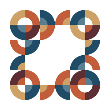 Geometric pattern with circles and semicircles