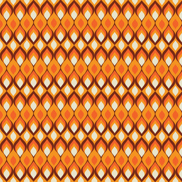 Seamless Flame Pattern in Orange and Brown Vector



