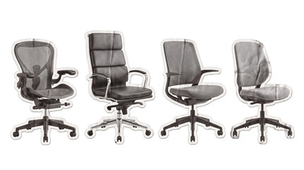 Obraz premium office chair , newspaper collage cutout set PNG