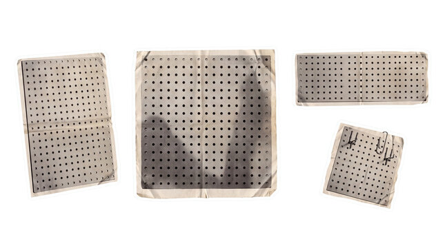 pegboard , newspaper collage cutout set PNG