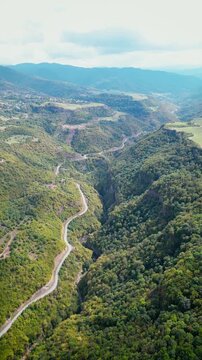 aerial view of the mountain valley