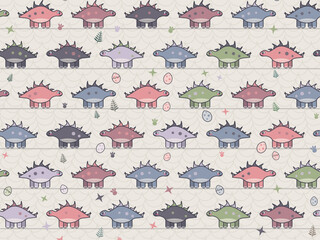 Cute Cartoon Dinosaurs Colorful Kids Pattern © iushakovsky