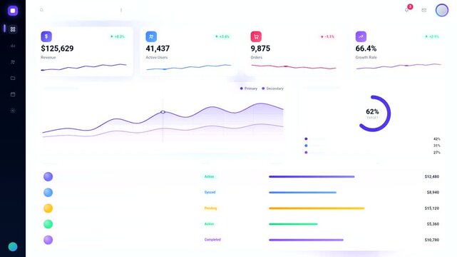 Animated Modern UI UX Admin Dashboard Data Analytics Visualization