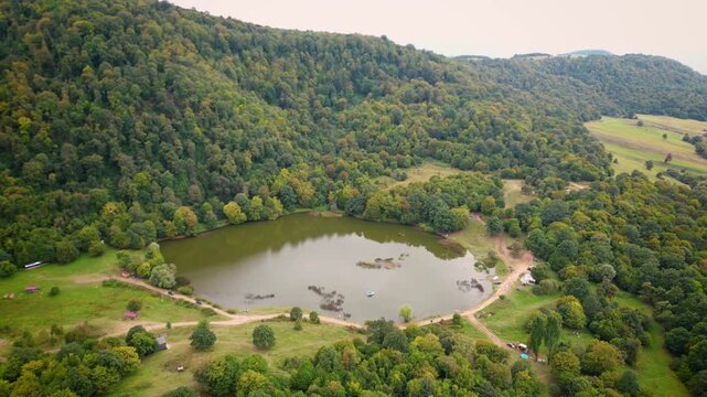 view of the lake in mountains