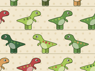 Kawaii T Rex And Triceratops Seamless Pattern © iushakovsky