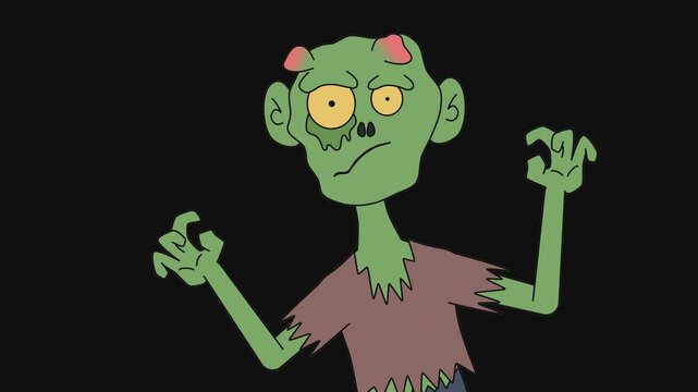 Loopable 2D Animated Halloween Zombie