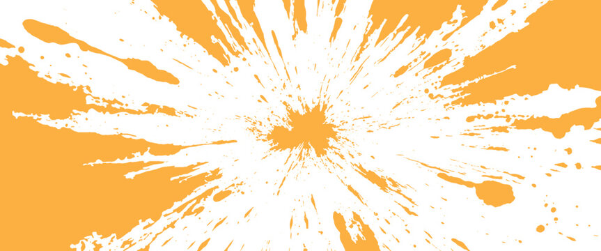 Vibrant yellow ink splash explosion on a clean white background