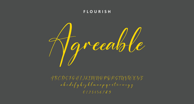 signature Font Calligraphy Logotype Script Brush Font Type Font lettering handwritten. Minimal modern urban fonts for logo, brand etc. Typography typeface uppercase lowercase and number. vector