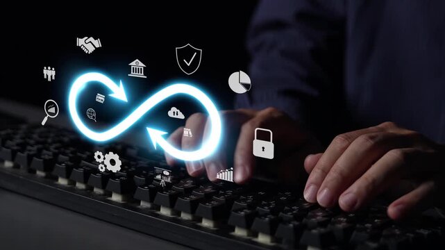 Infinity concept, limitless business potential, innovation opportunities, forward-thinking strategy, and embracing endless possibilities for creative growth and future development. Muxer
