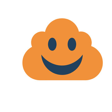 Orange cloud with smiley face