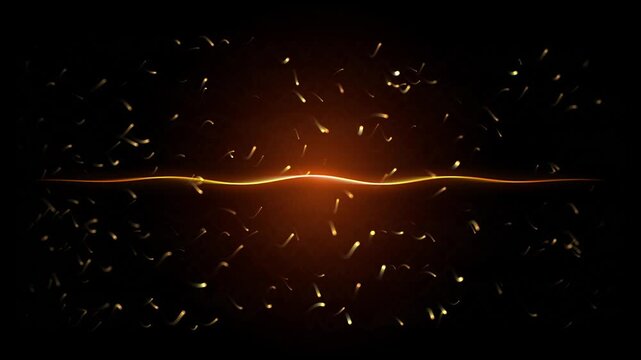 Cinematic sperm cells swimming toward glowing light, microscopic fertilization process in orange and black tones. Biological reproduction concept with moving human sperm cells and bright energy
