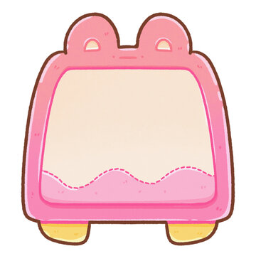 Cute Pink Bear-Shaped Cartoon Frame for Kids