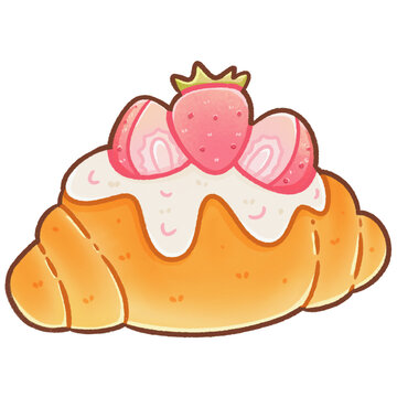 Delicious Strawberry Topped Croissant Dessert
