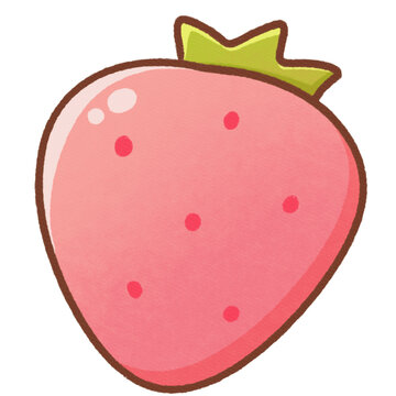 Cute and Colorful Cartoon Strawberry Illustration