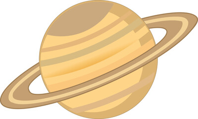 Saturn with Iconic Rings and Golden Planetary Surface for Astronomy and Space Science © Victory