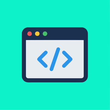 Coding Web Development Software Code Window Vector Icon