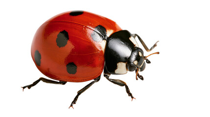 Bright red ladybug with black spots and shiny shell © Cressida